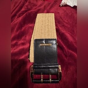 Michael Kors Black and Tan Women's Belt